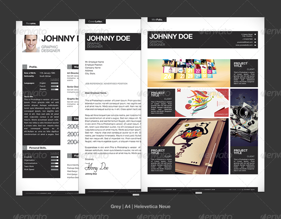 simple resume cv template mini portfolio by cajoe portfolio and cv